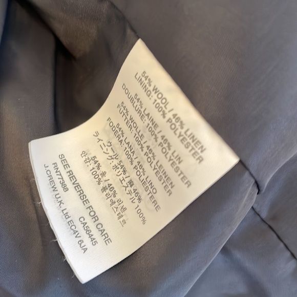 J.Crew Womens Drop Waist Pinstripe Gray Work Wool Dress and Jacket sz 4 - Picture 15 of 16